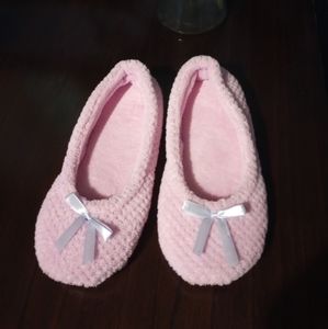 NWOT Chenille Barbie Ballet Flexible House Slipper Plush Insole NonSkid Size 7-8
